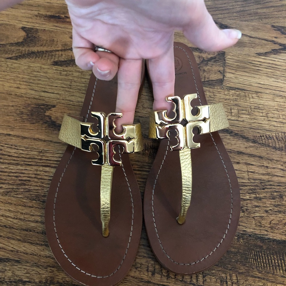 Tory Burch Moore 2 Metallic Gold Thongs